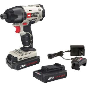 image:imagePORTERCABLE PORTER CABLE 20V MAX 14 in Cordless Impact Driver Kit Hex Head Compact PCC641LB