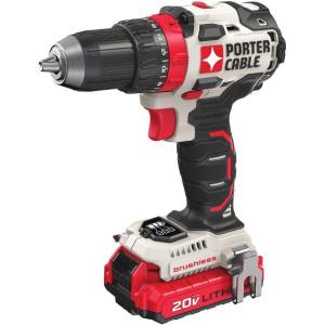 image:imagePORTERCABLE 20V MAX Cordless Drill Driver Kit with 2 Batteries and Charger 12 Inch PCCK607LB
