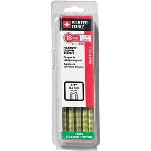 image:imagePORTERCABLE PNS181251 114Inch 18 Gauge Narrow Crown 14Inch Staple 1000Pack
